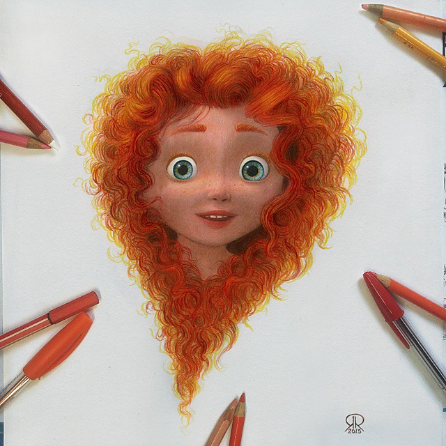 "Little Merida" Finally done!! Was not easy to get this quality picture, hope you like it!! Thank you so much for support always!! Available to print, link on my bio! #ronaldrestituyo #drawing #coloredpencils #ballpoint #art