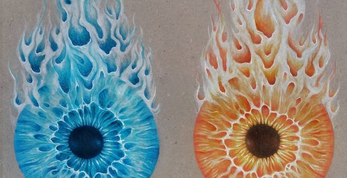Ice and Fire Iris Drawing