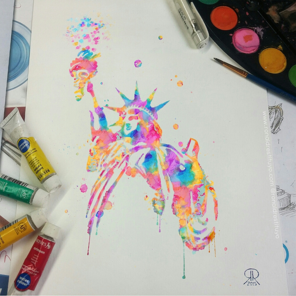 Liberty Statue Painting